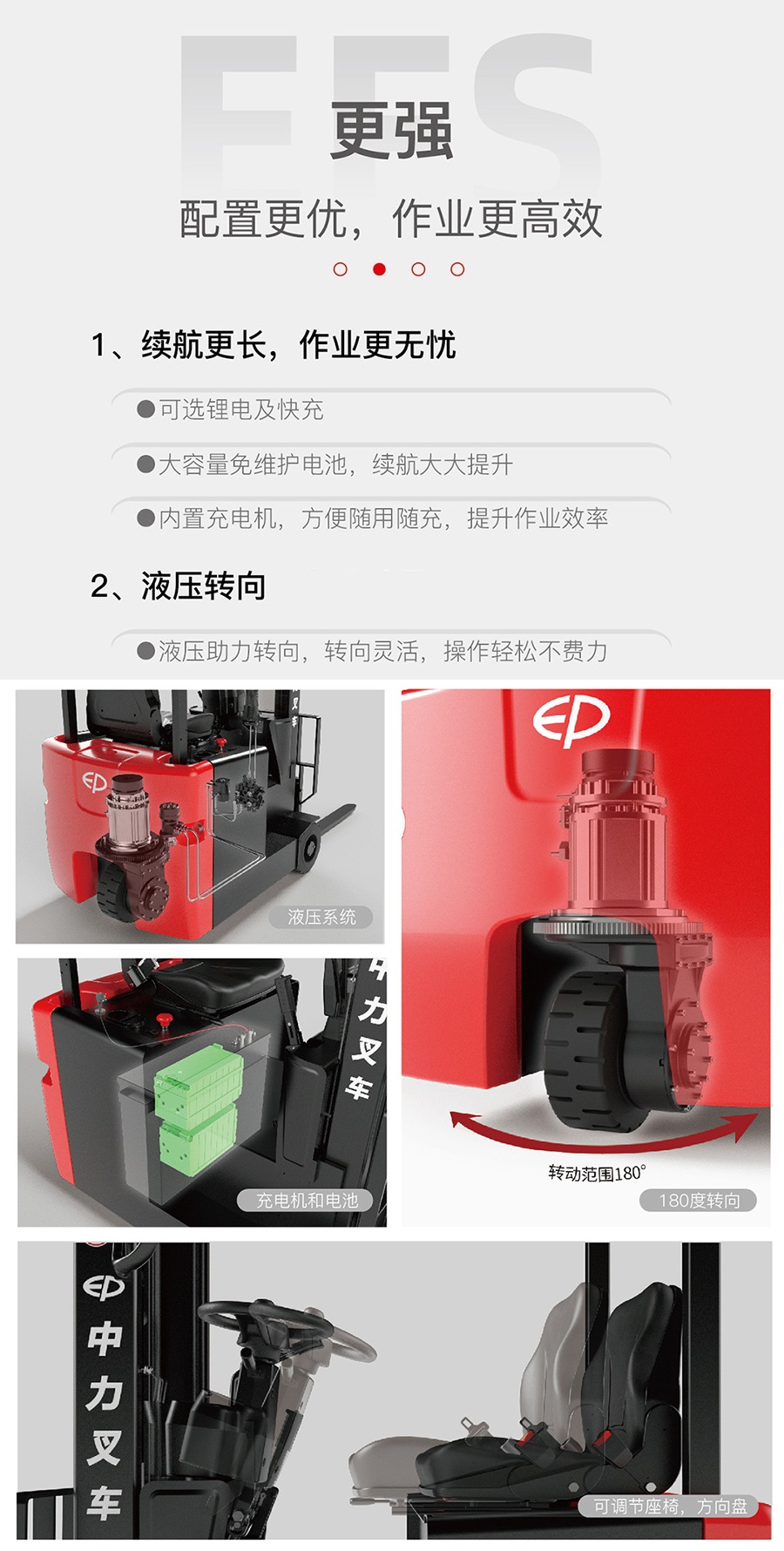 1.2噸三支點(diǎn)平衡重式電動(dòng)叉車EFS121